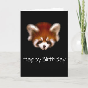 Cute Red Panda Birthday Card Feestdagen Kaart