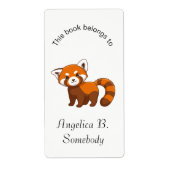 Cute Red Panda Bookplate Etiket (Voorkant)