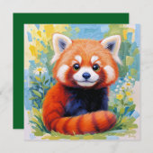 Cute Red Panda card.  (Voorkant / Achterkant)