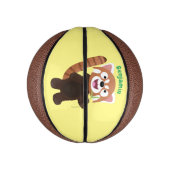 Cute red panda cartoon illustratie basketbal (Verticaal)
