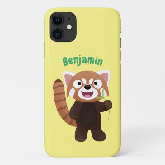 Cute red panda cartoon illustratie Case-Mate iPhone case (Achterkant)