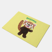 Cute red panda cartoon illustratie deurmat (Schuin)