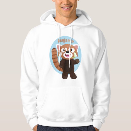 Cute red panda cartoon illustratie hoodie (Voorkant)