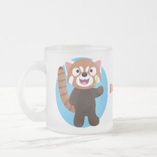 Cute red panda cartoon illustratie matglas koffiemok