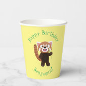 Cute red panda cartoon illustratie papieren bekers (Achterkant)