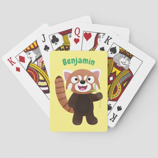 Cute red panda cartoon illustratie pokerkaarten (Achterkant)