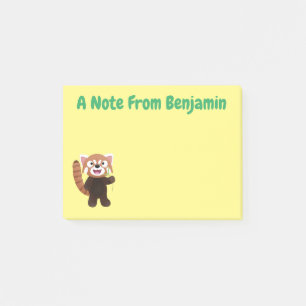 Cute red panda cartoon illustratie post-it® notes