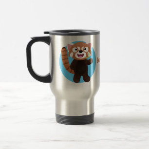 Cute red panda cartoon illustratie reisbeker