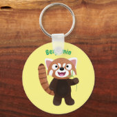Cute red panda cartoon illustratie sleutelhanger (Voorkant)
