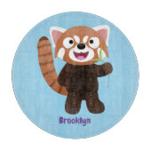 Cute red panda cartoon illustratie snijplank (Voorkant)