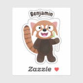 Cute red panda cartoon illustratie sticker (Vel)