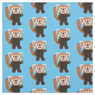Cute red panda cartoon illustratie stof