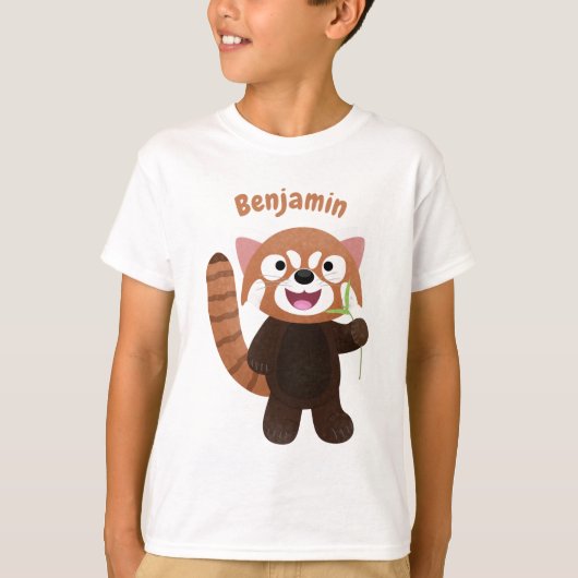 Cute red panda cartoon illustratie t-shirt (Voorkant)
