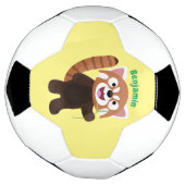 Cute red panda cartoon illustratie voetbal (Gedraaid)