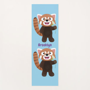 Cute red panda cartoon illustratie yogamat