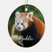 Cute Red Panda Fire Fox gepersonaliseerd Keramisch Ornament (Links)