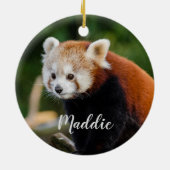 Cute Red Panda Fire Fox gepersonaliseerd Keramisch Ornament (Achterkant)