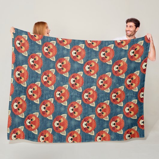 Cute Red Panda Fleece Deken (In situ)