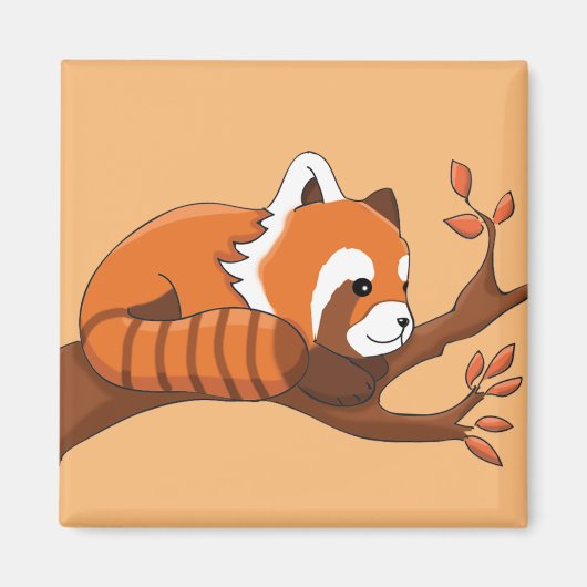 Cute Red Panda Illustratie Magneet (Voorkant)