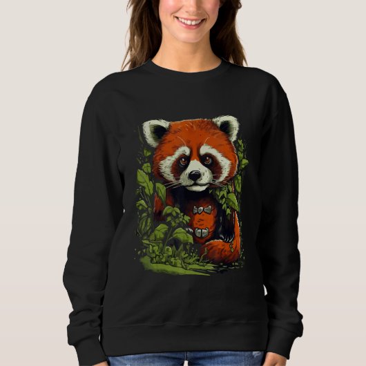 Cute Red Panda Lover Nature Graphic Animal Conserv Trui (Voorkant)