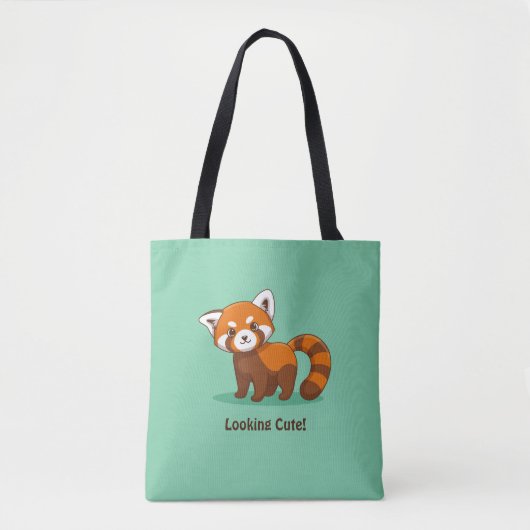 Cute Red Panda on Green Draagtas (Voorkant)
