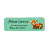 Cute Red Panda on Green Etiket (Voorkant)