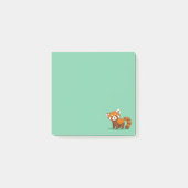 Cute Red Panda on Green Post-it® Notes (Voorkant)