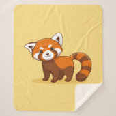 Cute Red Panda on Yellow Sherpa Deken (Voorkant)