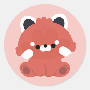 Cute Red Panda Ronde Sticker