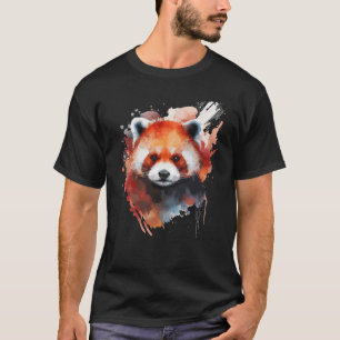 Cute Red Panda voor Rode Panda kleurige regenboogc T-shirt
