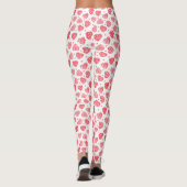 Cute Red Pattern Valentijn Harten Leggings (Achterkant)