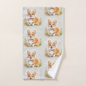 Cute Red Pembroke Welsh Corgi Dog (Serviette à main)