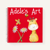 Cute Red Personalized Art book Notitieboek (Voorkant)