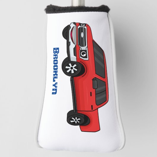 Cute red pickup truck cartoon afbeelding golfheadcover (Draai 90)