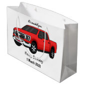 Cute red pickup truck cartoon afbeelding groot cadeauzakje (Achterkant Gekanteld)