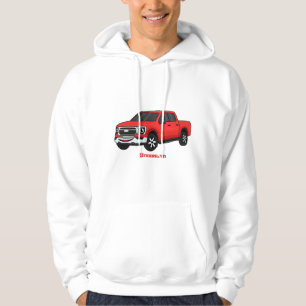 Cute red pickup truck cartoon afbeelding hoodie