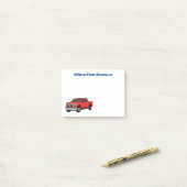 Cute red pickup truck cartoon afbeelding post-it® notes (Op bureau)