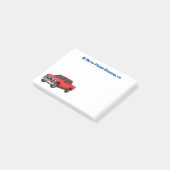 Cute red pickup truck cartoon afbeelding post-it® notes (Schuin)
