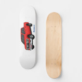 Cute red pickup truck cartoon afbeelding skateboard (Voorkant)
