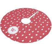 Cute Red Pine Trees Pattern Gepersonaliseerd Kerstboom Rok (Gekanteld)