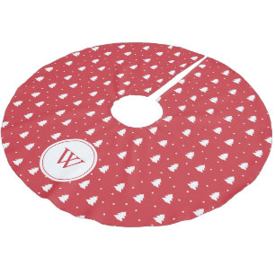 Cute Red Pine Trees Pattern Gepersonaliseerd Kerstboom Rok