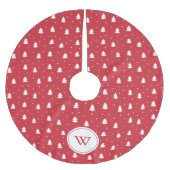 Cute Red Pine Trees Pattern Gepersonaliseerd Kerstboom Rok (Voorkant)