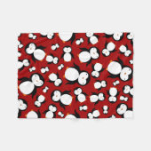 Cute red pinguin patroon fleece deken (Voorkant (Horizontaal))