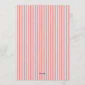 Cute Red Pink Stripes & Bow Frame Christmas Kaart (Achterkant)