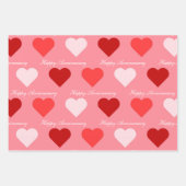 Cute Red Pink White Hecht Aangepaste Script-tekst Inpakpapier Vel (Voorkant 3)