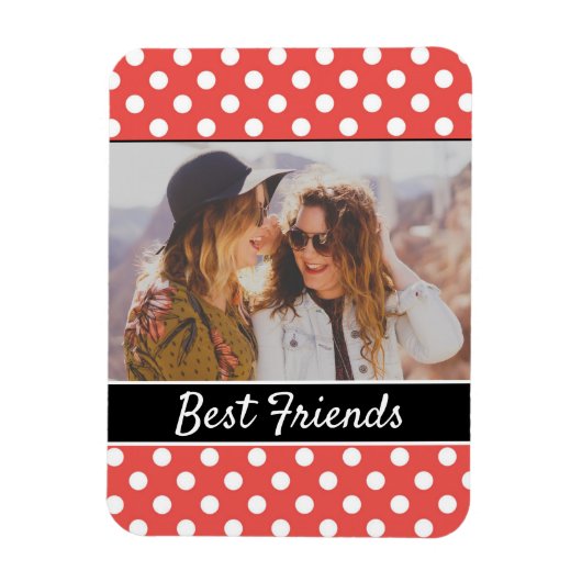 Cute Red Polka Dot Custom Photo Magneet (Verticaal)