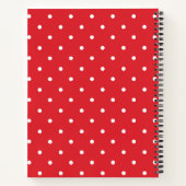 Cute Red Polka Dots gepersonaliseerd Notitieboek (Achterkant)