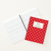 Cute Red Polka Dots gepersonaliseerd Notitieboek (Binnen)