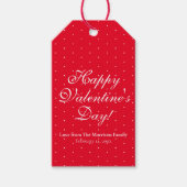 Cute red polka stipt custom script Valentijnsdag Cadeaulabel (Voorkant)