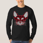 Cute Red Pset Buffalo Chihuahua Face KerstPa T-shirt (Voorkant)